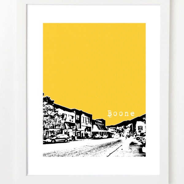 Boone, North Carolina Poster - Boone Art Poster - Boone Skyline Print - Boone Graduation Gift