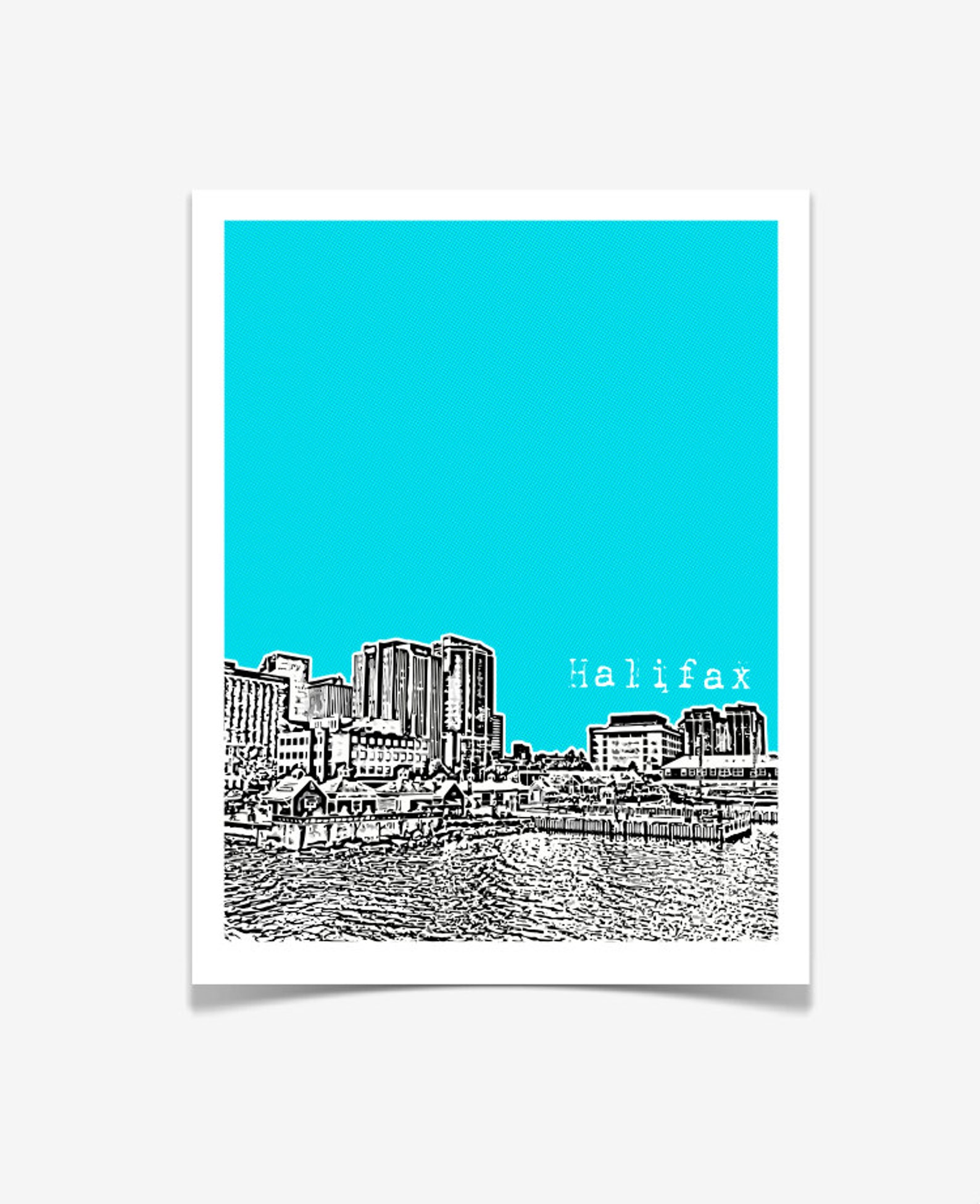 Halifax Skyline Poster Halifax City Skyline Art Print Etsy Canada