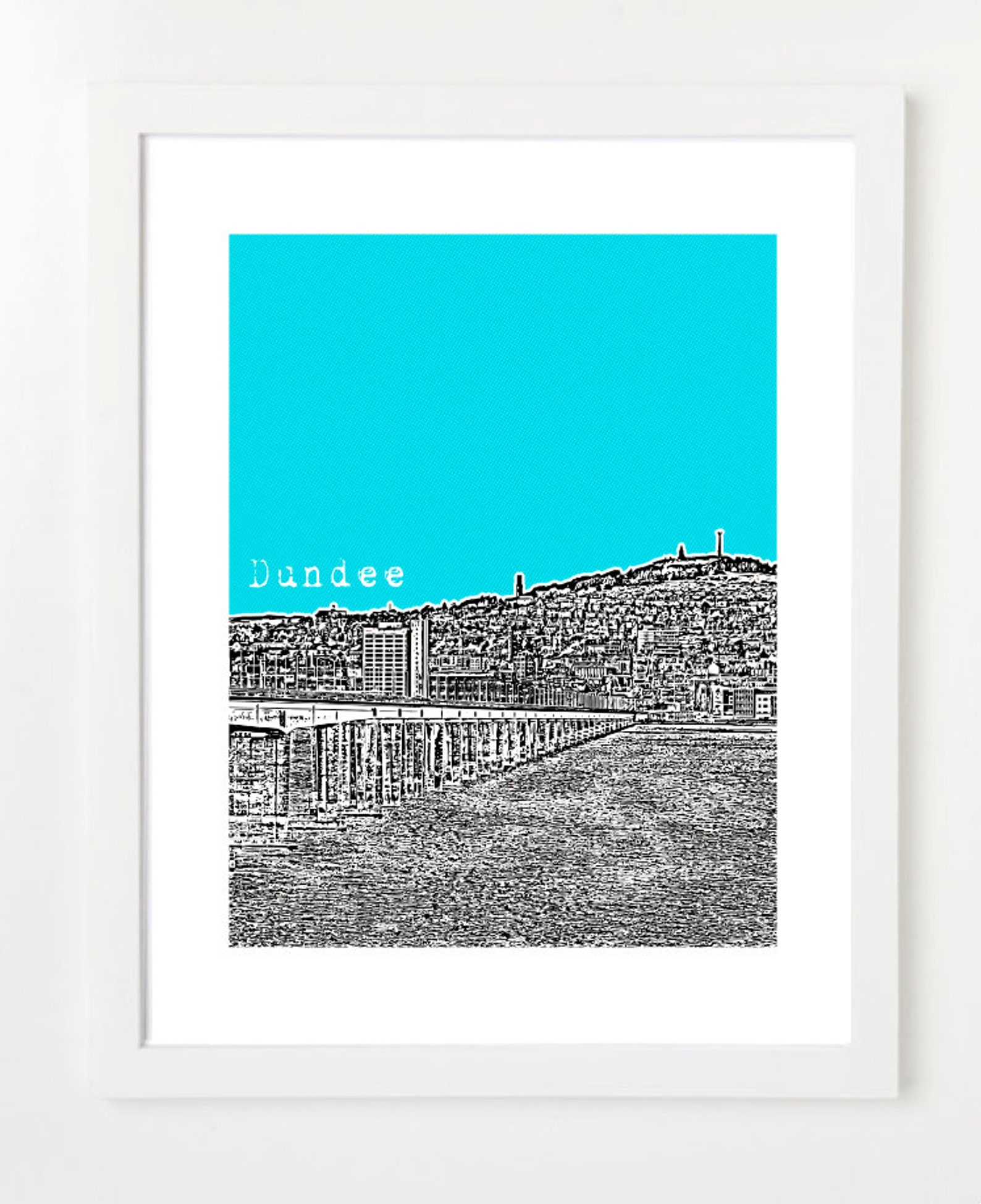 Dundee Scotland Art Print Dundee City Skyline Poster Etsy