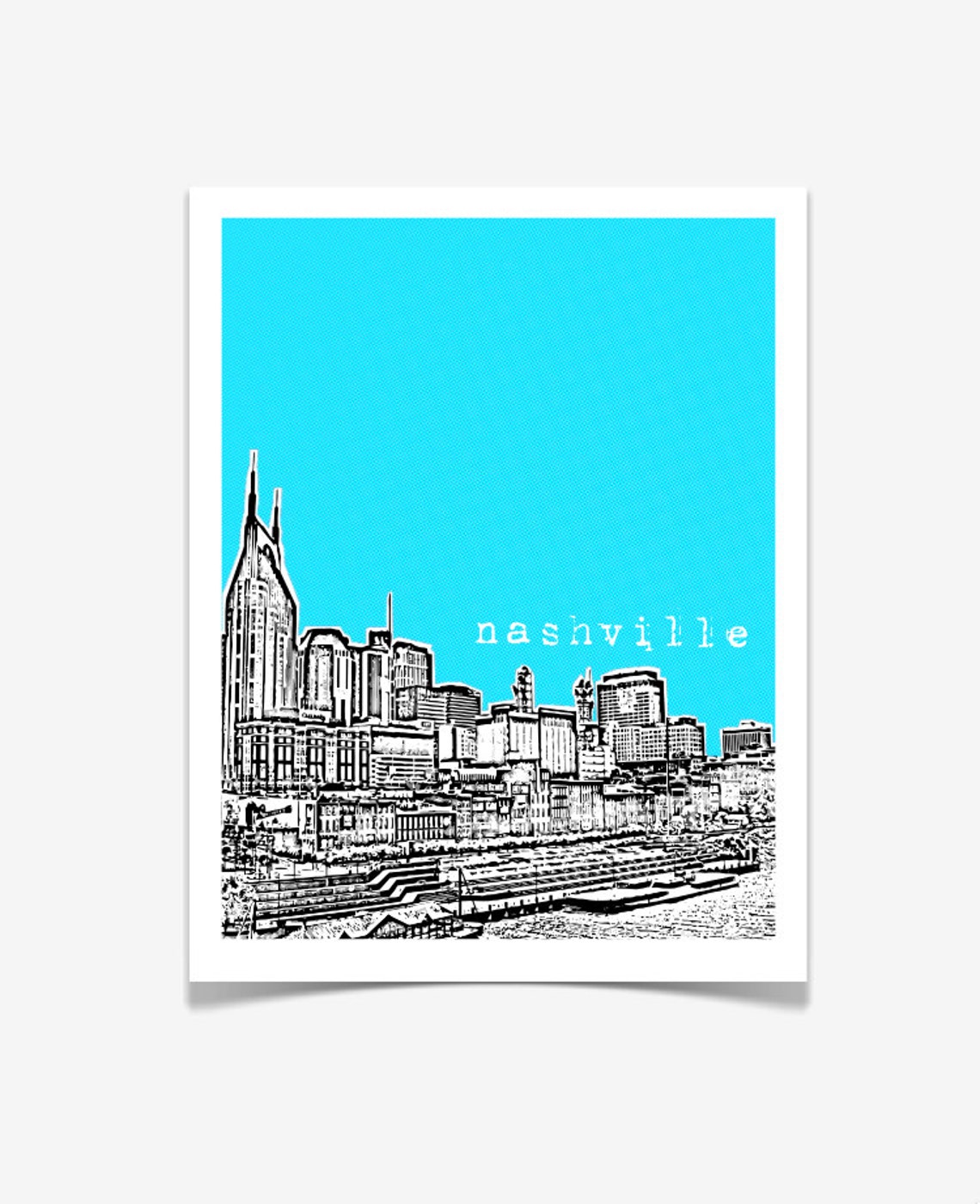 Nashville Poster Fine Art Print Tennessee City Skyline Etsy