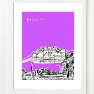 Bristol Skyline Poster Bristol, Virginia Bristol, Tennessee image 1