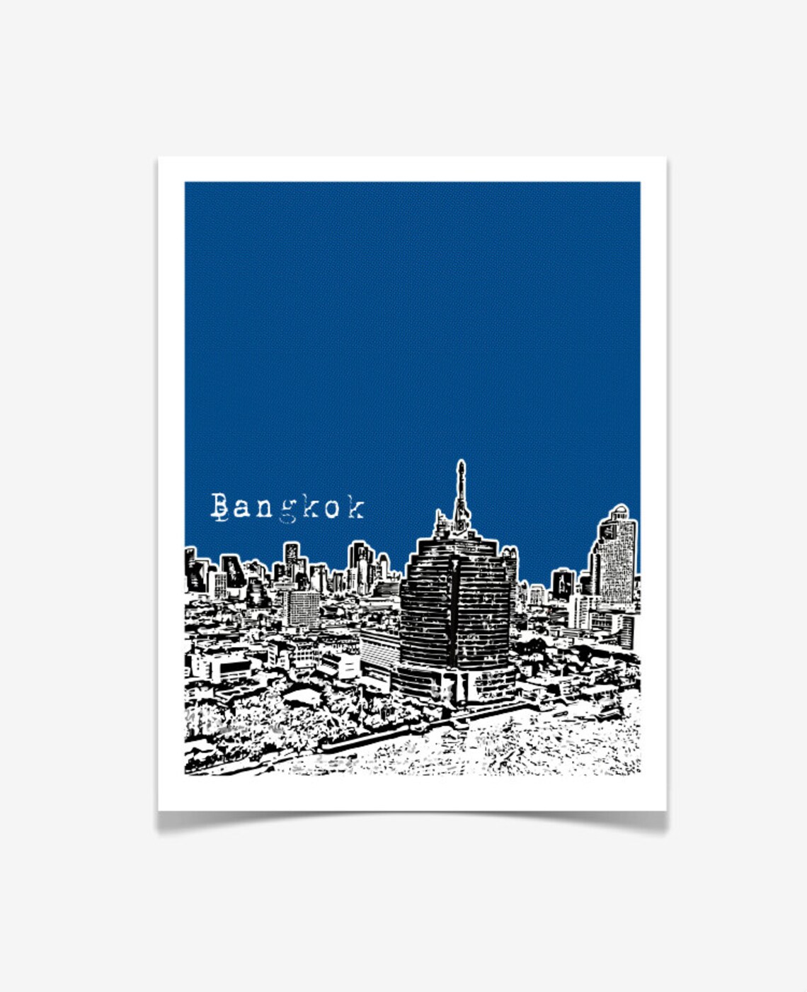 Bangkok City Art Print Bangkok Skyline Poster Bangkok | Etsy