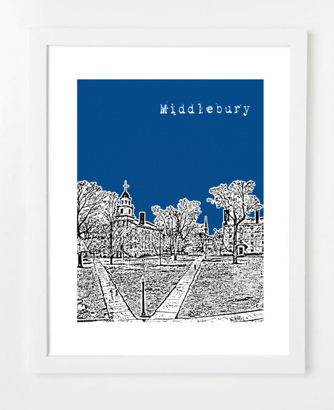 Middlebury Poster Middlebury Vermont City Skyline Series Art Print