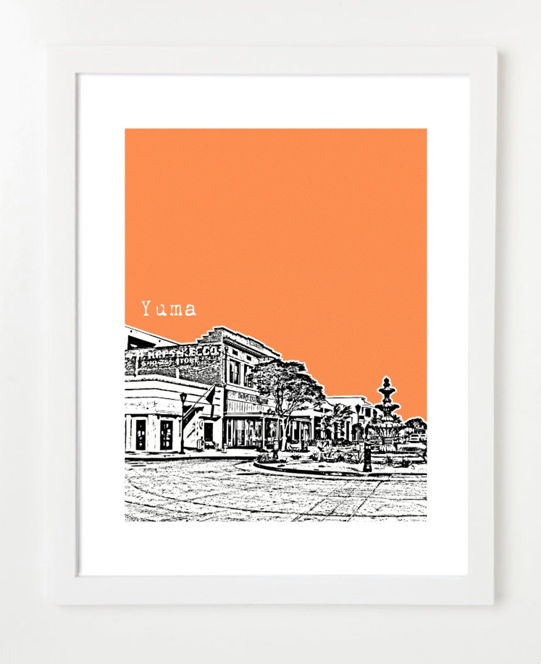 Yuma Skyline Art Print Yuma Arizona Poster Yuma City Art Etsy