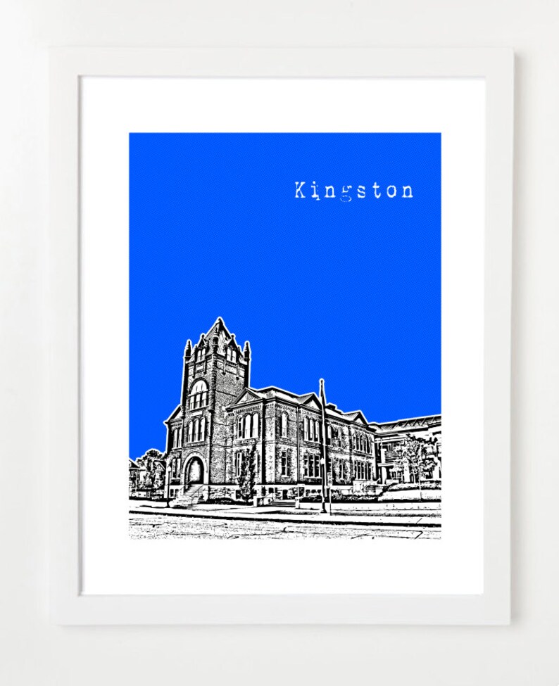 Kingston Ontario City Poster Kingston Ontario Skyline Print Etsy Nederland