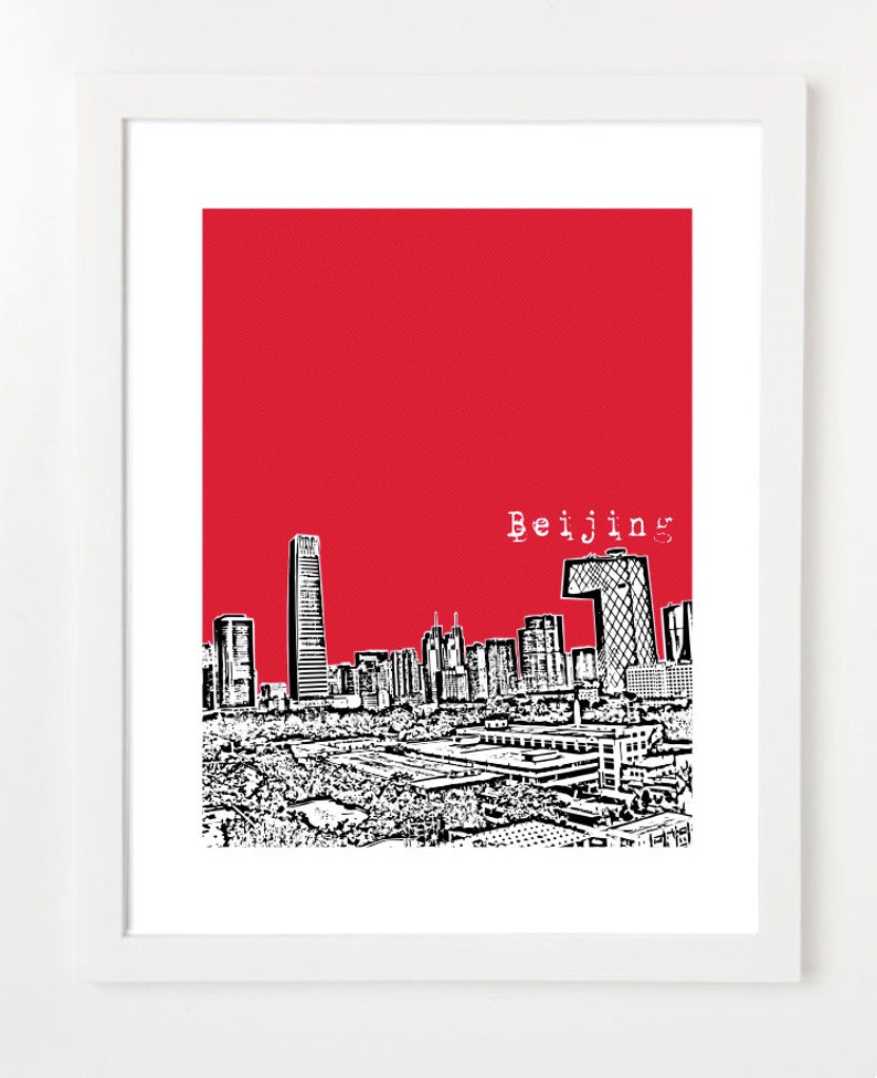 Beijing Skyline Art China City Skyline Series Poster Beijing China image 1