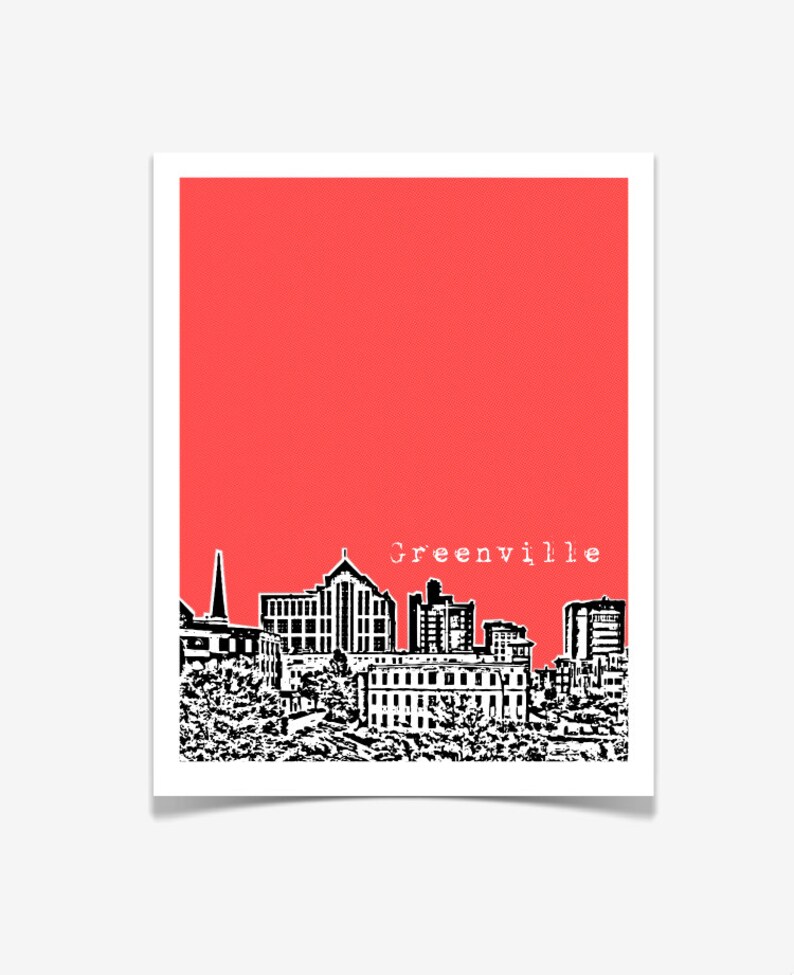 Greenville South Carolina Greenville SC Art Poster Etsy