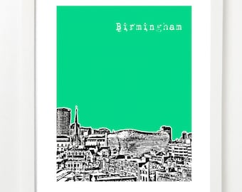 Birmingham, United Kingdom Skyline Poster - Birmingham, UK City Art Print