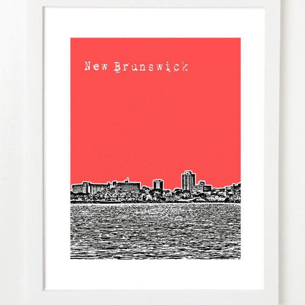 New Brunswick New Jersey Skyline Poster - New Brunswick NJ Art Print - VERSION 2