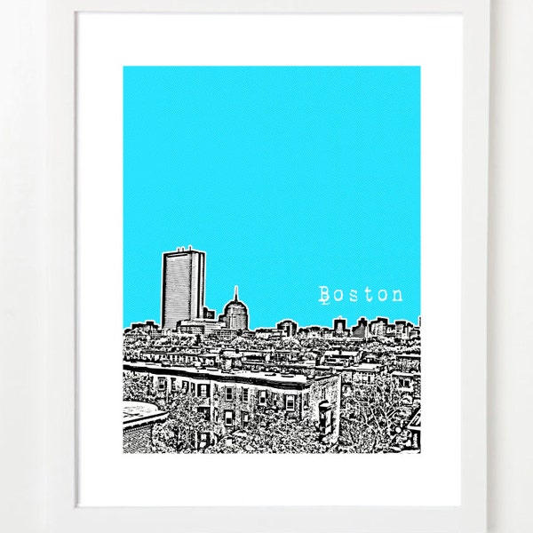 South End Boston Skyline Art Print - John Hancock Tower - Boston Poster - South End City Art