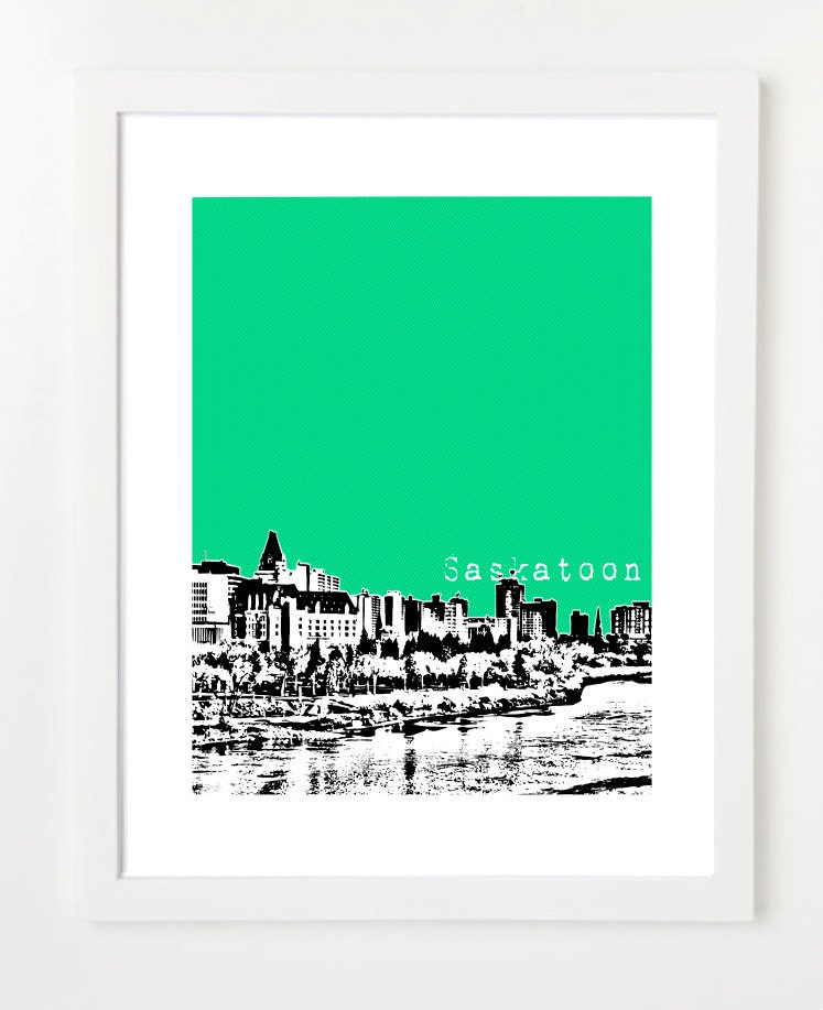 Saskatoon Poster Saskatoon City Skyline Art Print Etsy