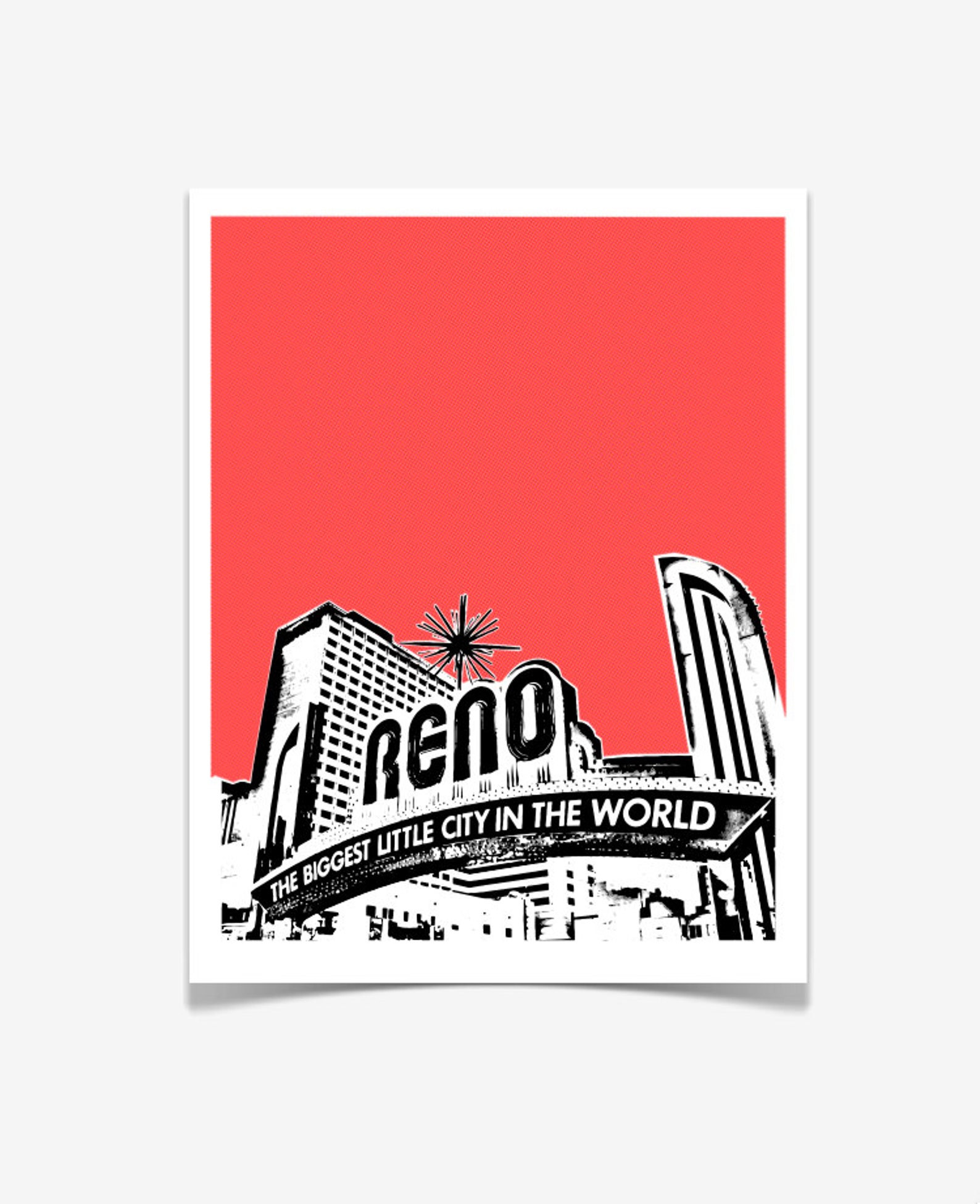 Reno Nevada Art Print Reno City Skyline Art Print VERSION Etsy