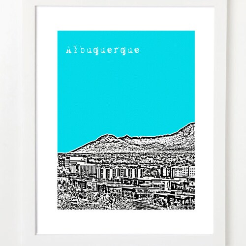 Albuquerque Vintage Map Print Albuquerque Map New Mexico Etsy