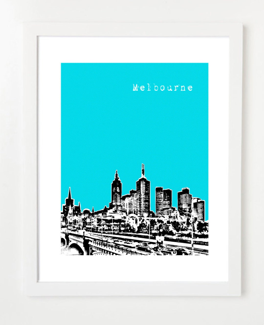 Melbourne Australia Poster Melbourne City Skyline Art Print Etsy