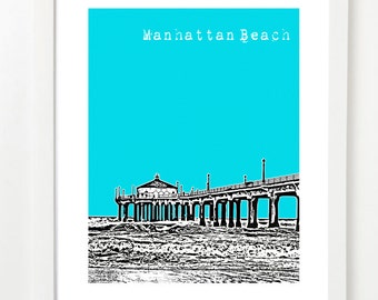 Manhattan Beach City Art - California Poster - Manhattan Beach Pier