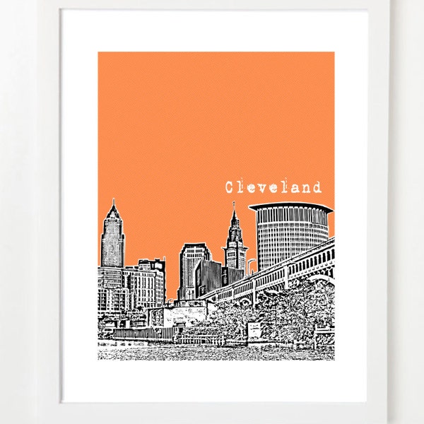 Cleveland Skyline Etsy