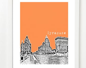 Syracuse Poster - New York State Art Print - City Skyline Series - Unique Graduation Gift