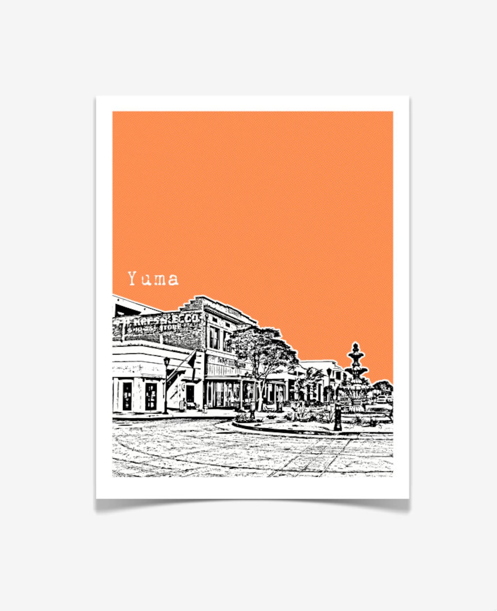 Yuma Skyline Art Print Yuma Arizona Poster Yuma City Art Etsy