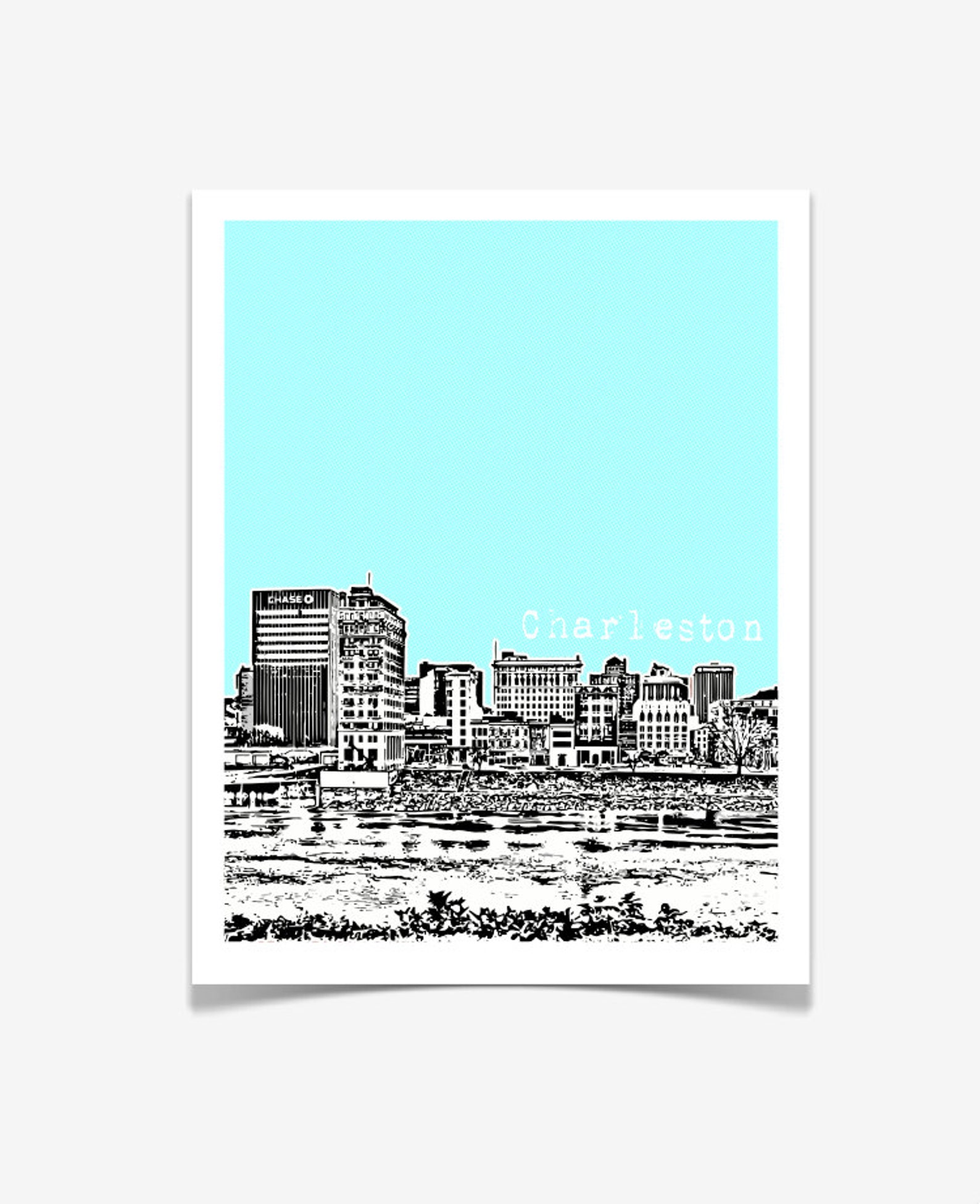 Charleston West Virginia Skyline Art Print Charleston WV Etsy