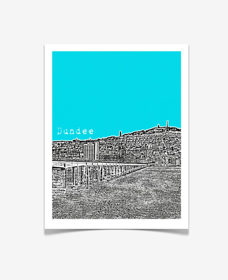 Dundee Scotland Art Print Dundee City Skyline Poster Etsy UK
