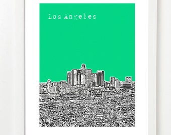 Los Angeles City Art - Skyline Poster - California State Series - LA - VERSION 2