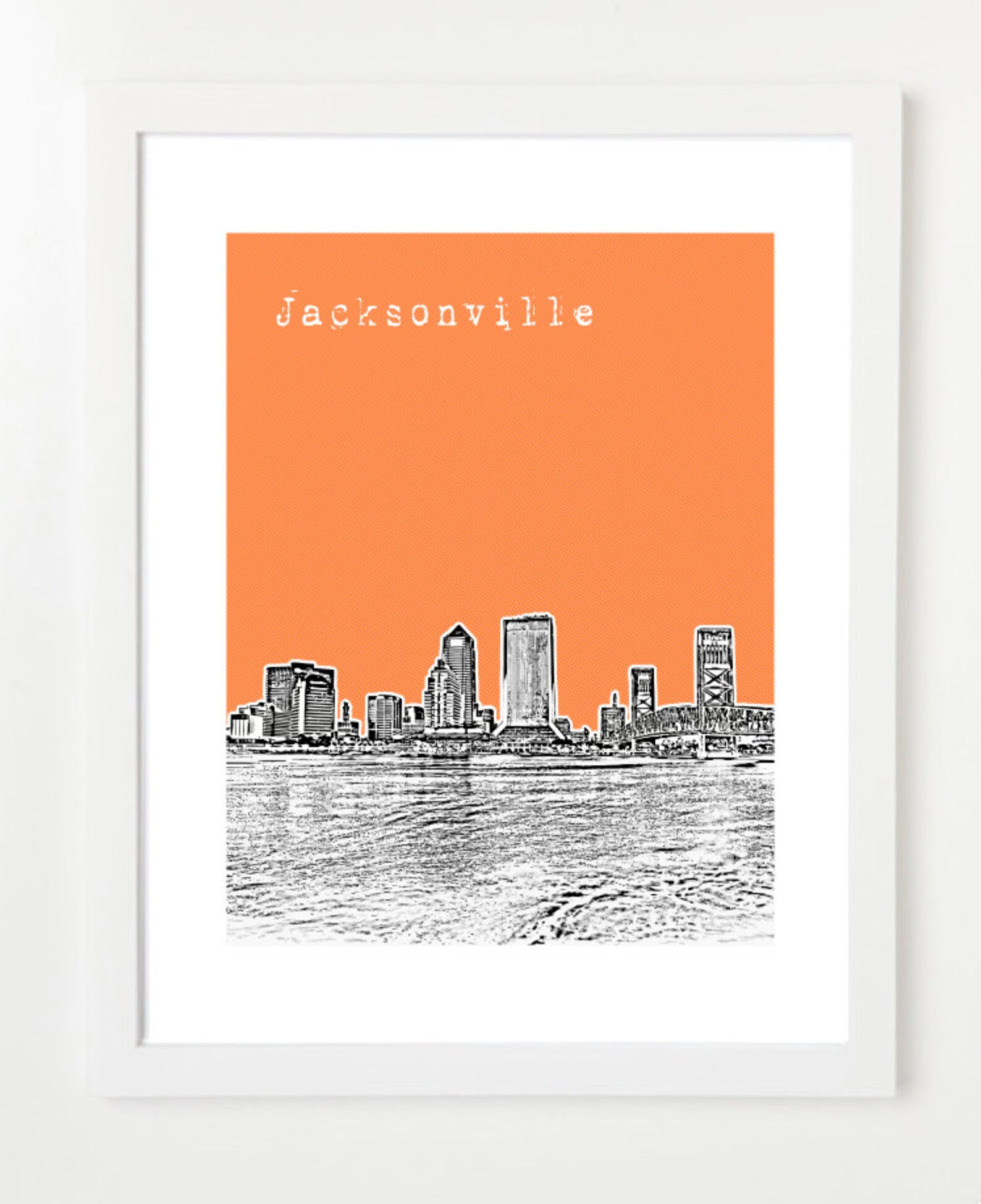 Jacksonville Skyline Art Print Jacksonville Florida Poster Etsy