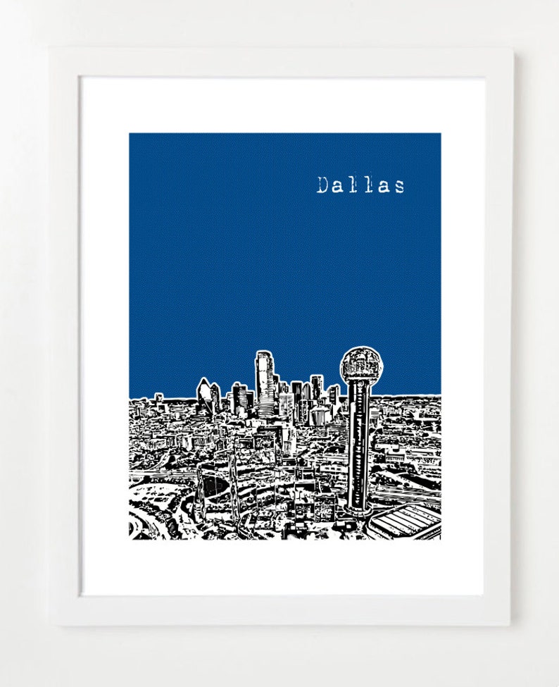Dallas Texas City Skyline Serie Poster The Original City Skyline Serie Dallas Love VERSION 2 Bild 1