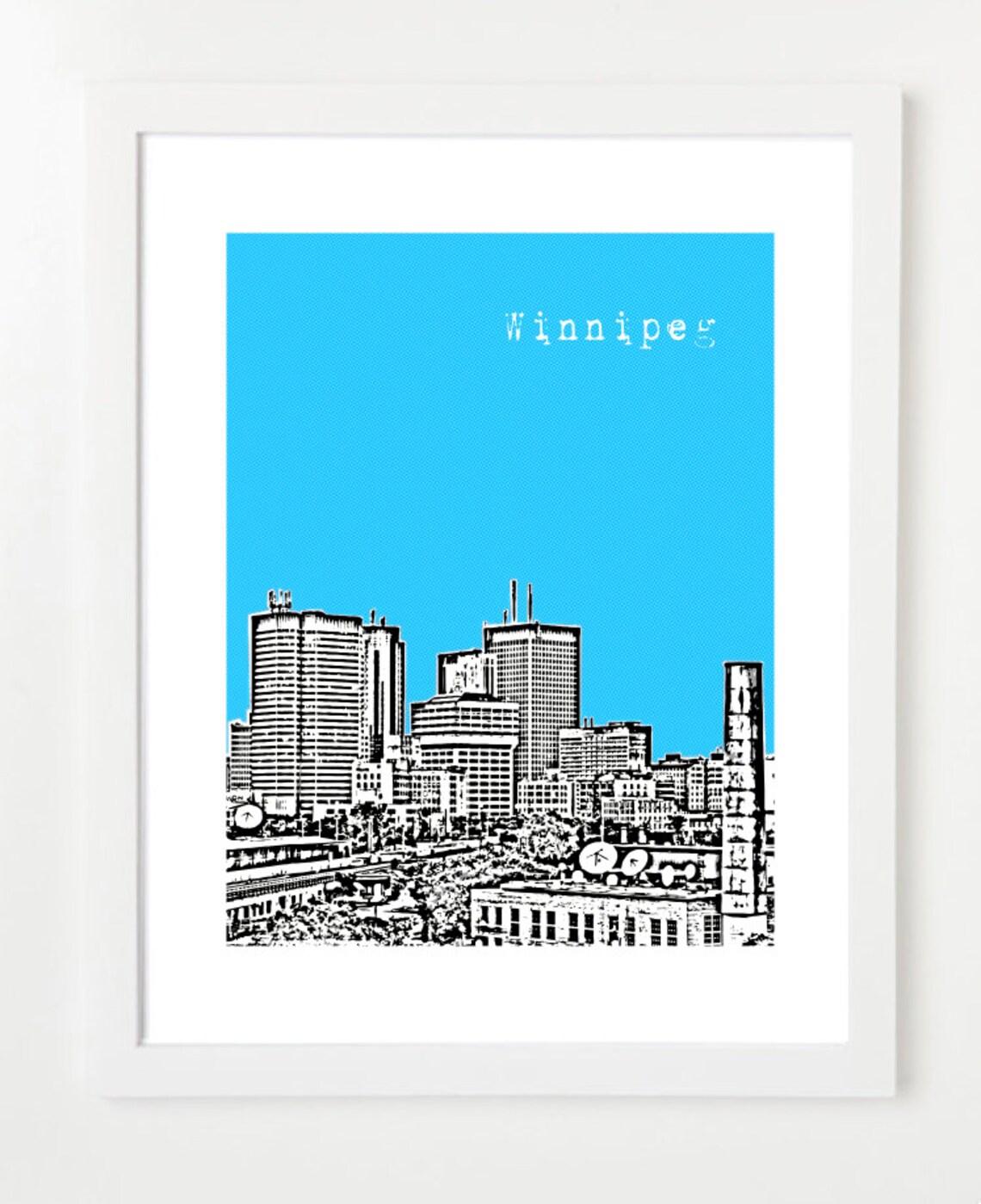 Winnipeg City Skyline Poster Winnipeg Print Winnipeg Etsy