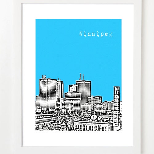 Winnipeg Skyline Manitoba Canada Cityscape Art Print 543 Etsy