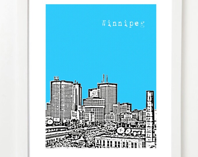 Winnipeg City Skyline Poster Winnipeg Print Winnipeg Etsy