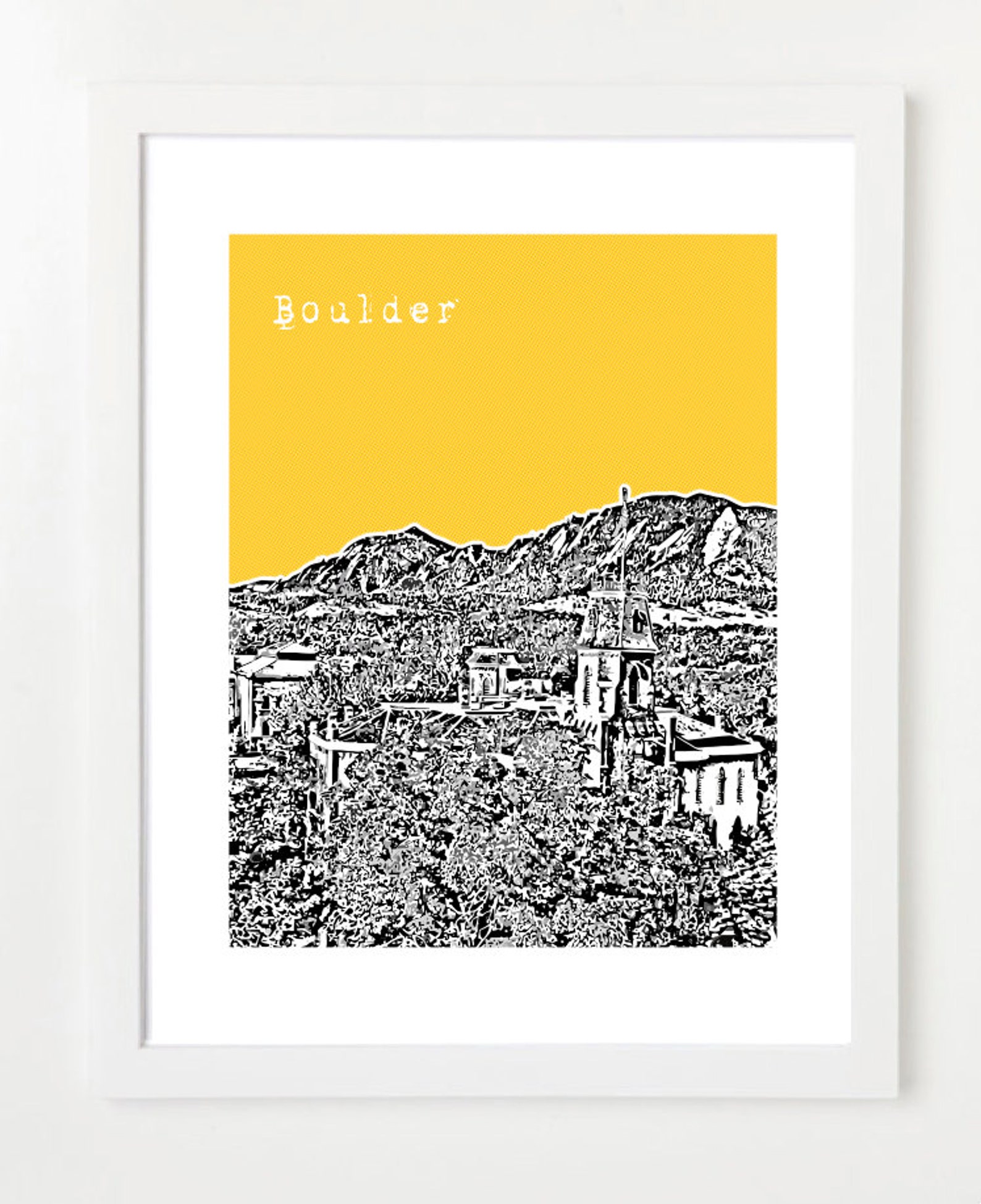Boulder Colorado City Skyline Series Poster Boulder Etsy