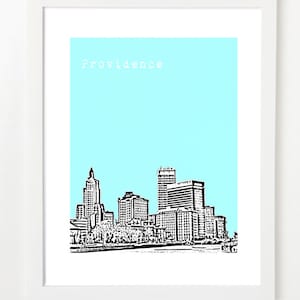 Providence Art Print Providence Rhode Island Skyline Poster - Etsy