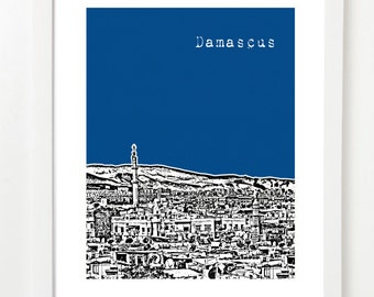 Damascus Skyline Art Print - Damascus Syria Skyline Poster - Damascus Art