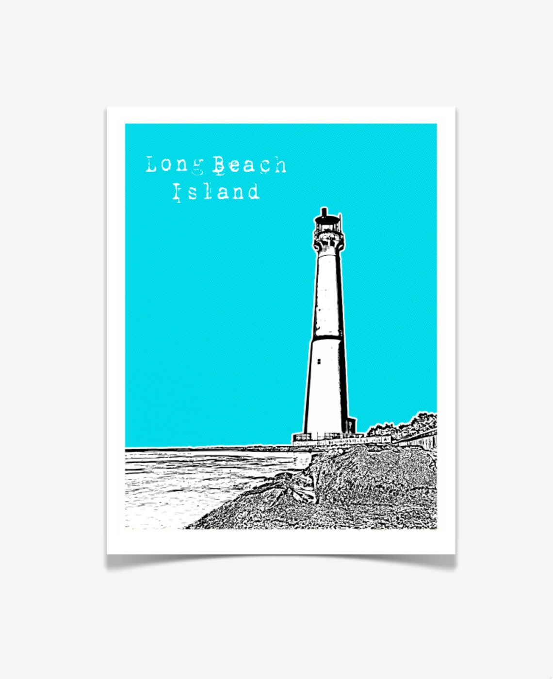 Long Beach Island Art Long Beach Island City Skyline Series Etsy