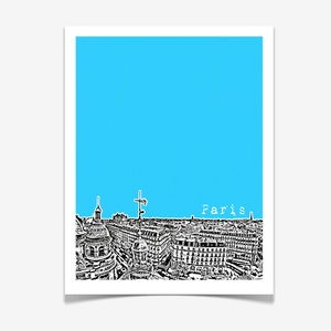 Paris Skyline Poster Paris France City Skyline Series Art Print VERSION 2 image 2