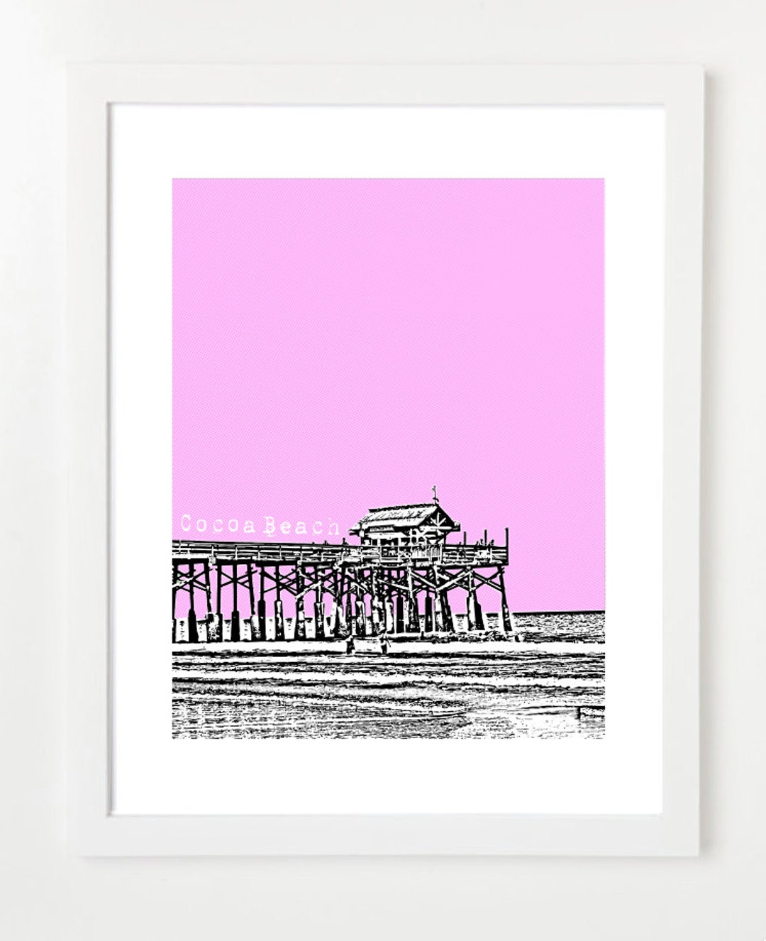 Cocoa Beach Art Print Cocoa Beach Pier Florida State Art - Etsy