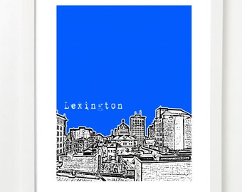 Lexington, Kentucky Skyline Poster - City Skyline Series Art Print - Kentucky Graduation Gift