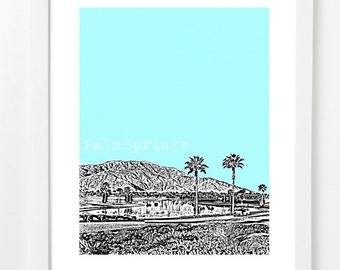 Palm Springs Art Print - Palm Springs City Skyline Poster - Palm Springs California