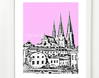 Uppsala, Sweden Skyline Poster - Uppsala City Series Art Print - Uppsala Art