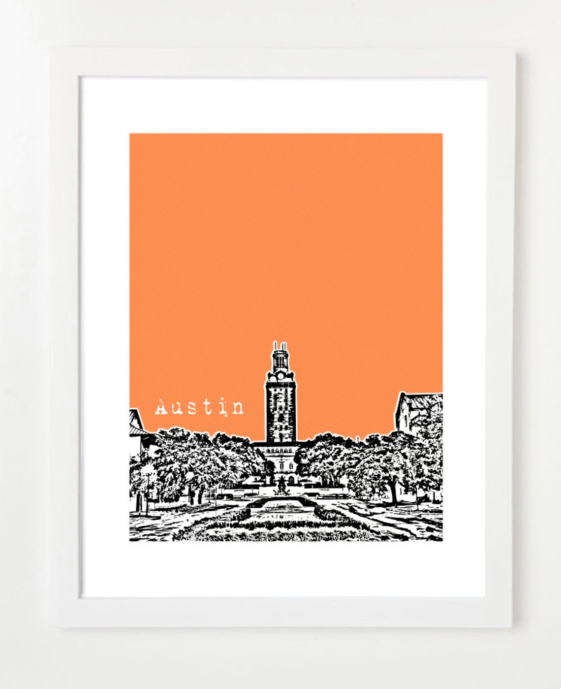 Austin Skyline Art Print Austin City Art Austin Texas Etsy