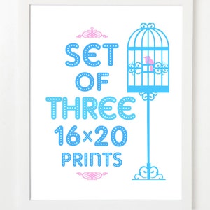 Set of 3 (THREE) 16x20 - Pick Your Print and Color - 16x20