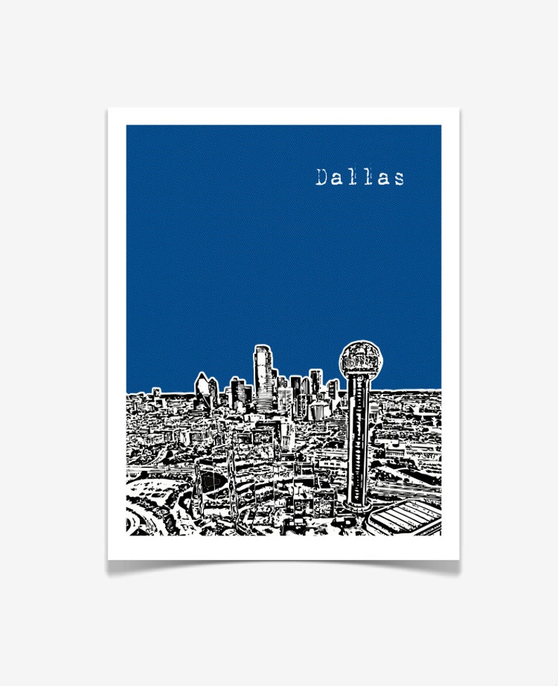 Dallas Texas City Skyline Serie Poster The Original City Skyline Serie Dallas Love VERSION 2 Bild 2