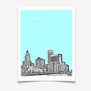 Providence Art Print Providence Rhode Island Skyline Poster - Etsy