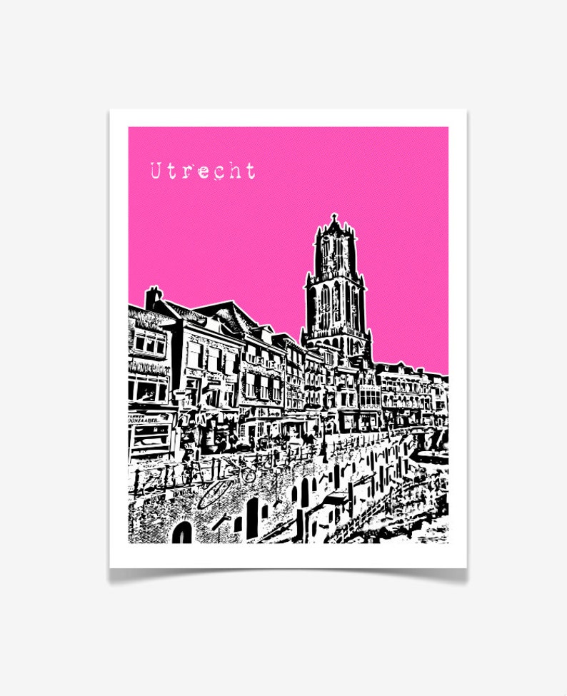 Utrecht Utrecht City Skyline Art Print Poster Utrecht Etsy