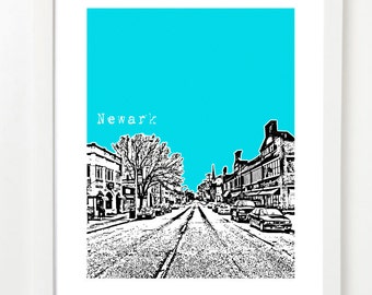 Newark, Delaware Poster - Newark City Skyline Series Art Print