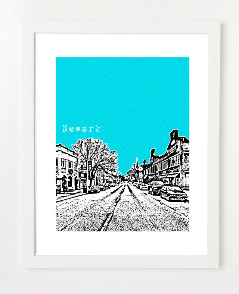 Newark Delaware Poster Newark City Skyline Series Art Print Etsy