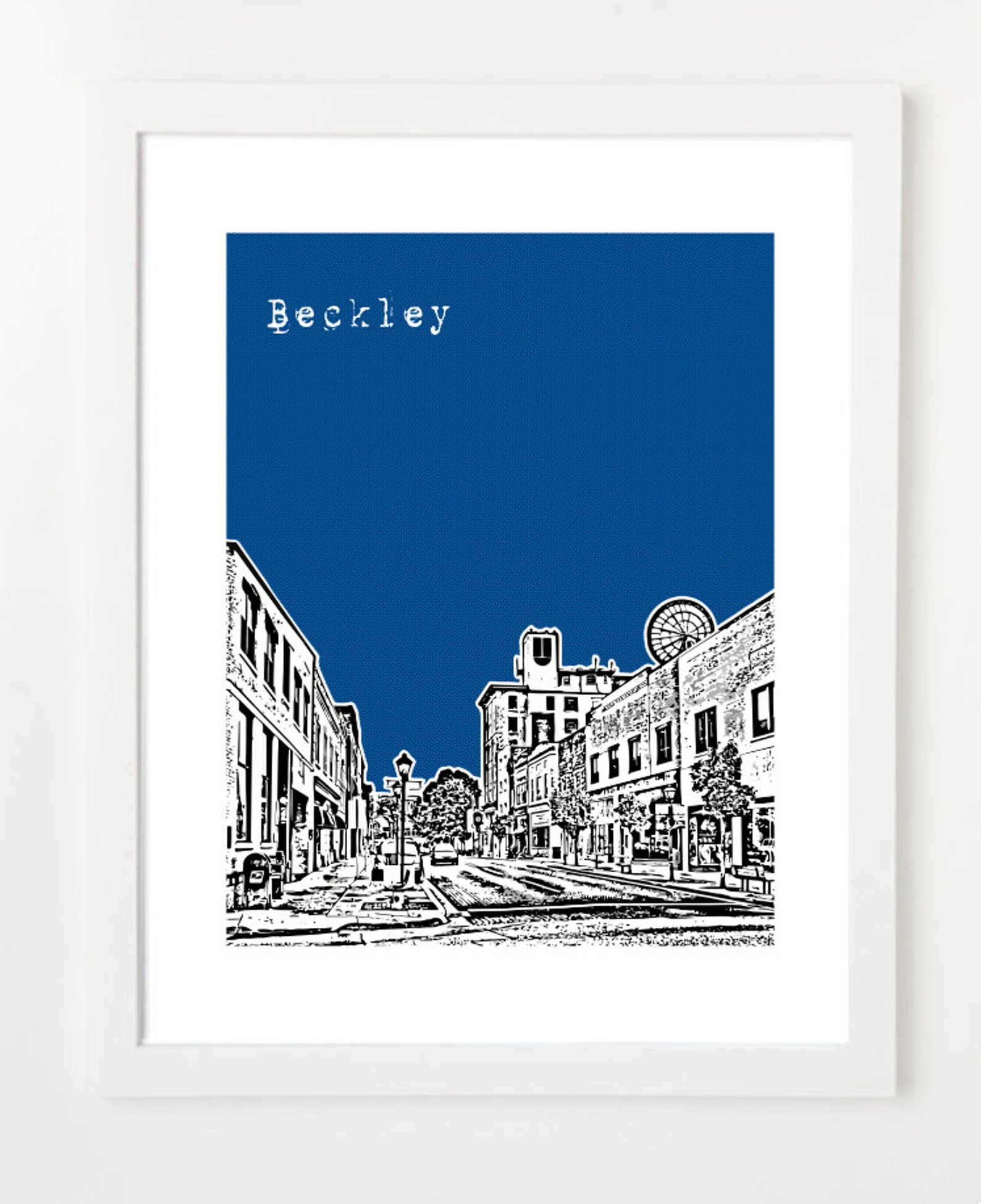Beckley Poster Beckley West Virginia Skyline Art Beckley Etsy