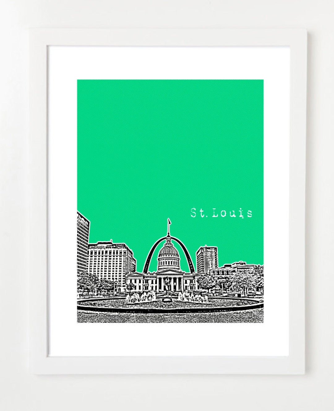 St. Louis Skyline Saint Louis City Skyline Poster Gateway Arch Missouri ...