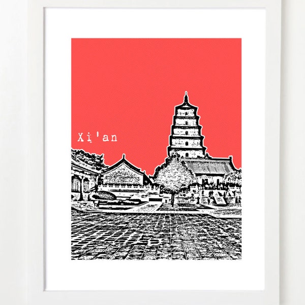 Xi'an, China Skyline Poster - City Series Art Print - Asia Series -