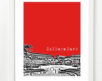 College Park, Maryland Art - City Skyline Poster - College Park Print